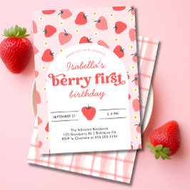 Berry First Birthday Einladung Strawberry