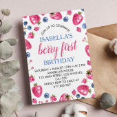Berry First Birthday Einladung Strawberry Thema