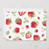 Berry First Birthday Einladung Strawberry Thema (Rückseite)
