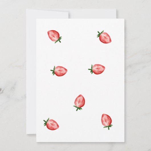 Berry First Birthday Einladung | Strawberry Theme (Rückseite)