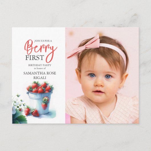 Berry First Birthday Einladungen (Vorderseite)