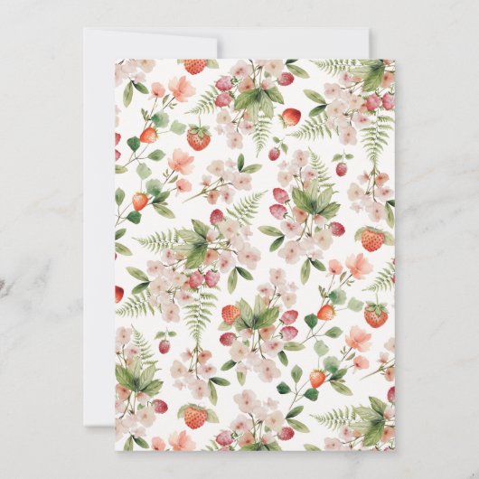 Berry First Birthday Einladungen (Rückseite)