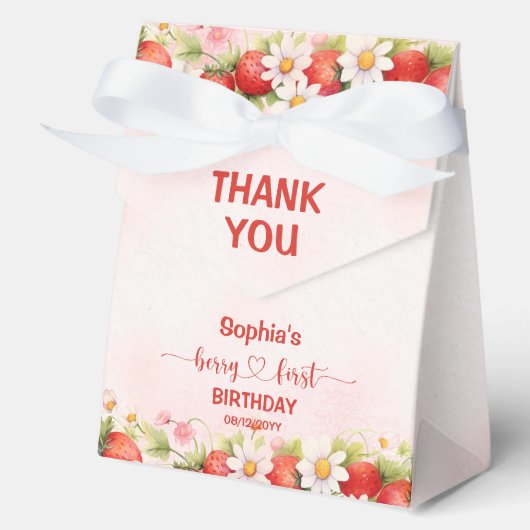 Berry First Birthday Favor Box Geschenkschachtel (Vorderseite)