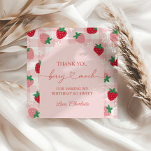 Berry First Birthday Favor Tags Strawberry Party