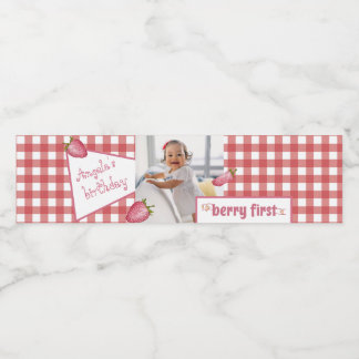Berry First Birthday Food and Beverage Label Set Wasserflaschenetikett