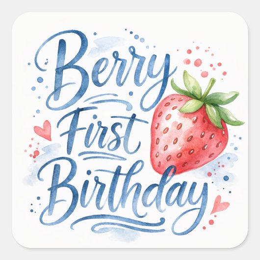 Berry First Birthday for Girls Sticker (Vorderseite)