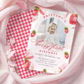 Berry First Birthday Foto Einladung