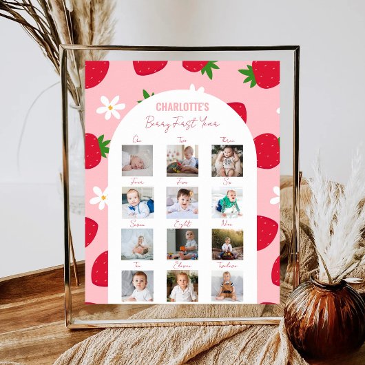 Berry First Birthday Foto Meilenstein Sweet One Poster