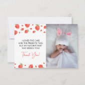 Berry First Birthday Foto Vielen Dank Einladung (Vorderseite)