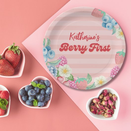 Berry First Birthday Fruit Thema 1. Geburtstag Pappteller
