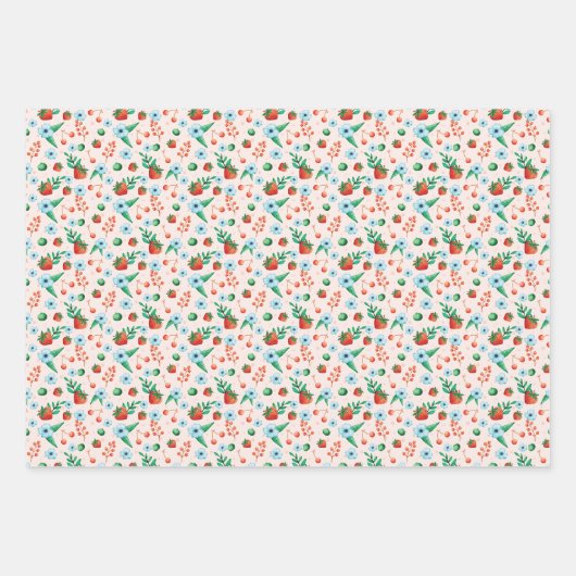 Berry First Birthday Geschenk 3 Set Geschenkpapier Set (Vorderseite 3)