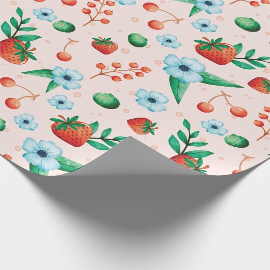 Berry First Birthday Geschenk Geschenkpapier (Ecke)