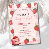 Berry First Birthday Girl 1. Geburtstag Strawberry Einladung