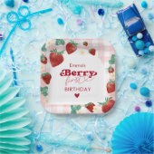 Berry First Birthday Girl 1. Geburtstag Strawberry Pappteller (Party)