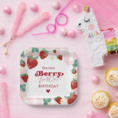 Berry First Birthday Girl 1. Geburtstag Strawberry Pappteller (Party)