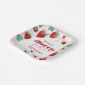 Berry First Birthday Girl 1. Geburtstag Strawberry Pappteller (Gewinkelt)