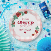 Berry First Birthday Girl 1. Geburtstag Strawberry Pappteller (Party)