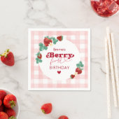 Berry First Birthday Girl 1. Geburtstag Strawberry Serviette (Beispiel)