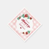 Berry First Birthday Girl 1. Geburtstag Strawberry Serviette (Ecke)