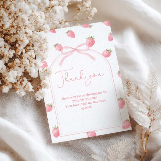 Berry First Birthday Girl Dankeskarte