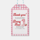 "Berry First Birthday Girl strawberry Decoration Geschenkanhänger (Vorderseite)