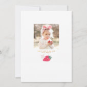 Berry First Birthday Girl Strawberry Party Einladung (Rückseite)