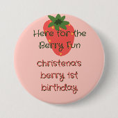 Berry First Birthday Guest Button (Vorderseite)