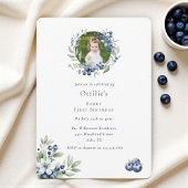 Berry First Birthday Heidelbeere Party Foto Einladung