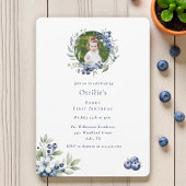 Berry First Birthday Heidelbeere Party Foto Einladung