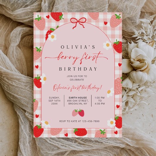 Berry First Birthday Invitation, Editable 1st Birt Einladung