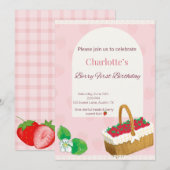 Berry First Birthday Invitation  Einladung (Vorne/Hinten)
