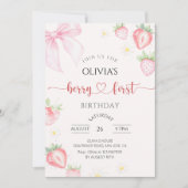 Berry First Birthday Invitation for Girl Party Einladung (Vorderseite)