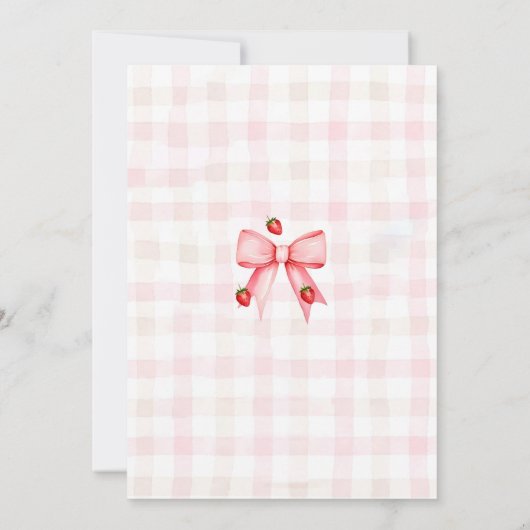 Berry First Birthday Invite Strawberry Birthday 1 Einladung (Rückseite)