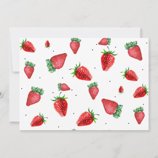 Berry First Birthday Invite, Strawberry Birthday Einladung (Rückseite)