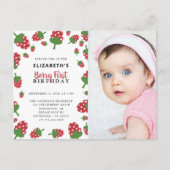 Berry First Birthday Niedlich Strawberry Foto Einl Postkarte (Vorderseite)