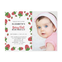 Berry First Birthday Niedlich Strawberry Foto Einl