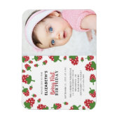 Berry First Birthday Niedlich Strawberry Foto Magnet (Vertikal)