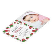 Berry First Birthday Niedlich Strawberry Foto Magnet (Linke Seite)