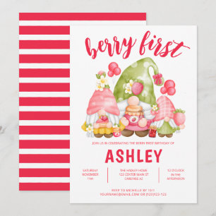 Berry First Birthday Niedliche Einladung