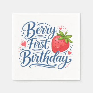 Berry First Birthday | One Year Old Party Serviette
