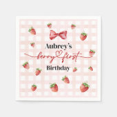 Berry First Birthday Paper Napkin Serviette (Vorderseite)