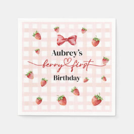 Berry First Birthday Paper Napkin Serviette