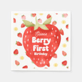 Berry First Birthday Paper Napkins Serviette (Vorderseite)