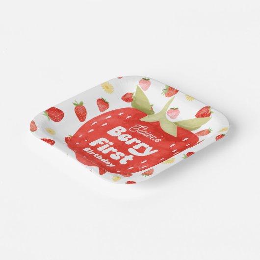 Berry First Birthday Paper Tellers Pappteller (Gewinkelt)
