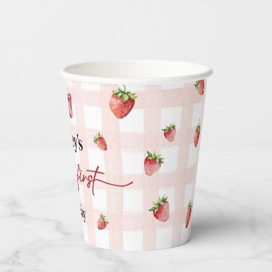 Berry First Birthday Pappbecher (Rückseite)