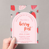 Berry First Birthday Party 1. Strawberry Arch Acryleinladungen (Insitu (Handheld))