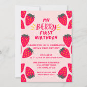 Berry First Birthday Party Einladung (Vorderseite)