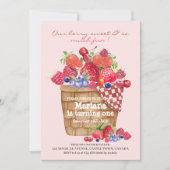 Berry First Birthday Party Einladung Strawberry (Vorderseite)