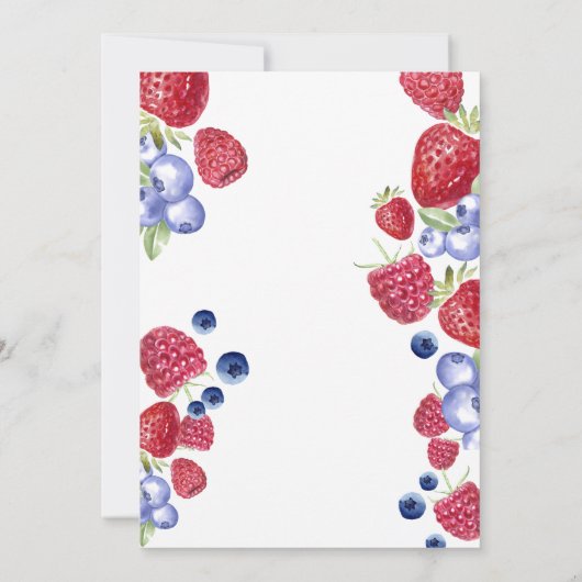 Berry First Birthday Party Einladung Strawberry (Rückseite)