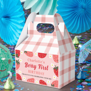 Berry First Birthday Party Einladung Strawberry F Geschenkschachtel